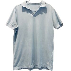 FRADI Luxury Men's Cotton Short Sleeve Polo Shirt Light Blue XL Made in Italy